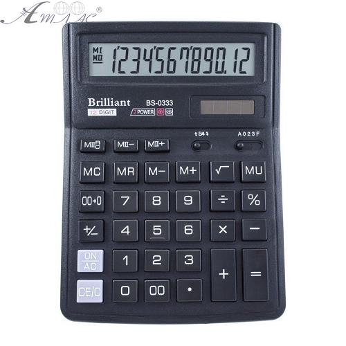 Калькулятор Brilliant BS-0333 настільний 12розр. 2 пам'яті 143 х 192мм