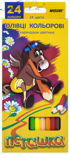 Олівці кольорові Marco пегашку 24 кольорів шестигранні 1010-24СВ