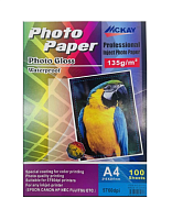 Фотобумага Глянцевая А4 135 г/м² 100 листов MCKAY  89135