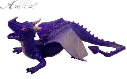 Іграшка Силіконова тягнучка Дракон великий Фіолетовий 22см 14604 Іграшка Силіконова тягнучка Дракон великий Фіолетовий 22см 14604