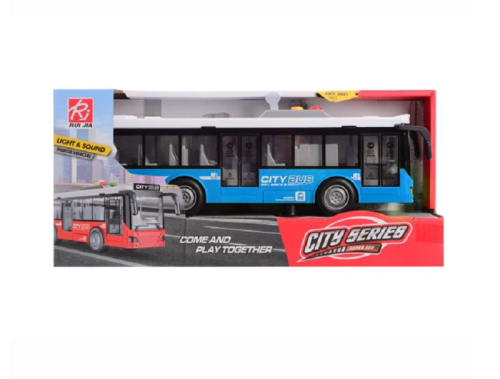 Игрушка Автобус CITY SERIES Синий двери открываются свет звук 28 см RJ5503 Игрушка Автобус CITY SERIES Синий двери открываются свет звук 28 см RJ5503
