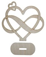 Фигурка фанерная - Сердце на подставке с бесконечностью AS-4721, В-0338