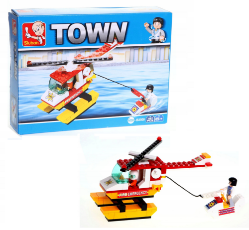 Игрушка Конструктор Пожарный вертолет Town 107 деталей M38-B3500 Игрушка Конструктор Пожарный вертолет Town 107 деталей M38-B3500