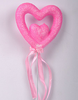 Декор Топпер Серце з атласними стрічками 22 см  17271