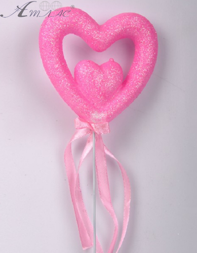 Декор Топпер Серце з атласними стрічками 22 см  17271