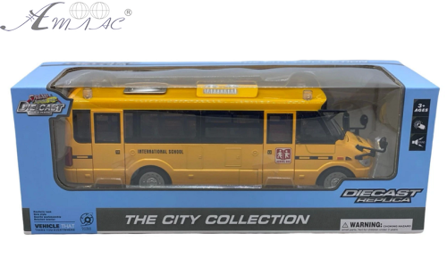 Іграшка Автобус Шкільний DieCast Replska 23см двері світло звук 671 Іграшка Автобус Шкільний DieCast Replska 23см двері світло звук 671