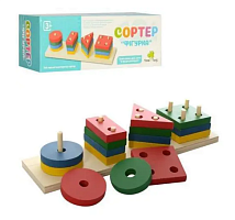 Игрушка Деревянная Пирамидка сортер 22 х 7 х 5,5см  0715