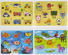 Іграшка Дерев'яна Рамка-вкладиш мікс фігури  С29526