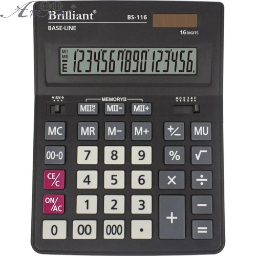 Калькулятор Brilliant BS-116 настольный 16разр. 2памяти 204 х 155мм Калькулятор Brilliant BS-116 настольный 16разр. 2памяти 204 х 155мм