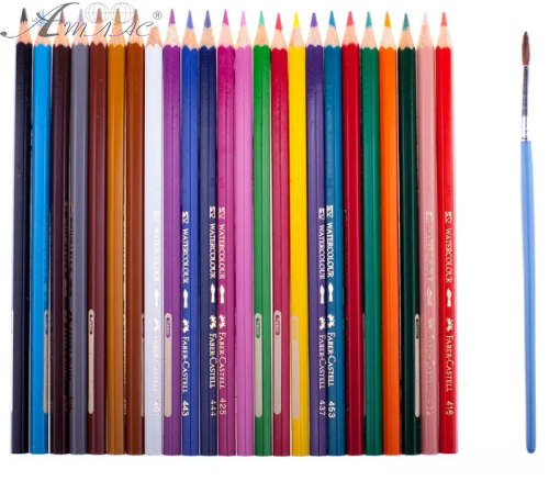 Олівці акварельні кольорові Faber Castell 24 кольори шестигранні 114425 фото 2 Олівці акварельні кольорові Faber Castell 24 кольори шестигранні 114425 фото 2
