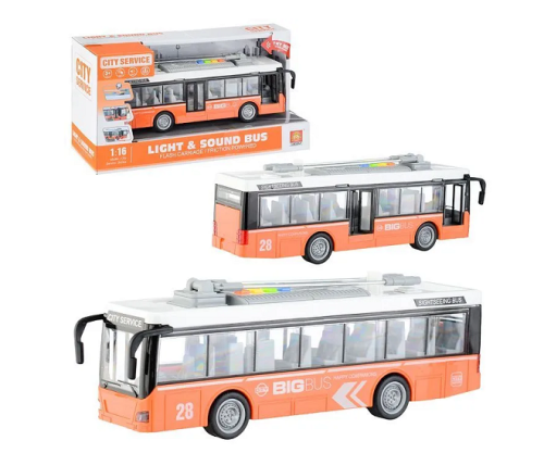 Игрушка Машинка City Service Троллейбус со светом, двери открываются, 28 см 911В фото 2 Игрушка Машинка City Service Троллейбус со светом, двери открываются, 28 см 911В фото 2