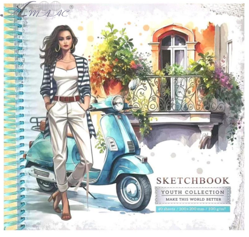 Блокнот Скетчбук Bourgeois 200 х 200  Спіраль 40 аркушів 9661