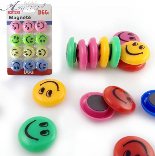 Магниты 20мм Смайл 12шт цветные круглые 921486 Магниты 20мм Смайл 12шт цветные круглые 921486