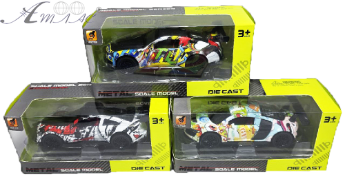 Машинка Die-CastCar Яркая спортиная разриссованная машинка 12см свет звук 3611А-2 Машинка Die-CastCar Яркая спортиная разриссованная машинка 12см свет звук 3611А-2