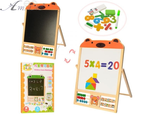 Игрушка Деревянная магнитная доска со счетами 36 х 49 см MD1028 Игрушка Деревянная магнитная доска со счетами 36 х 49 см MD1028