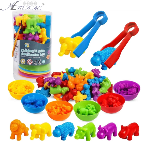 Іграшка Сортер Монтессорі тварини у тубі 36+шт  16911