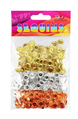 Пайетки Круглые 10 мм 3в1 цветные 15 грамм 160389