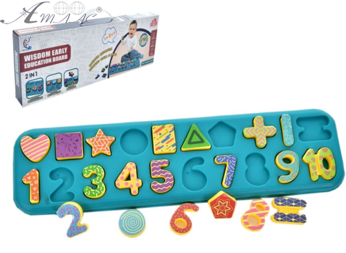 Игрушка Деревянная Доска учебная с цифрами и фигурками 39х11см 02585 Игрушка Деревянная Доска учебная с цифрами и фигурками 39х11см 02585