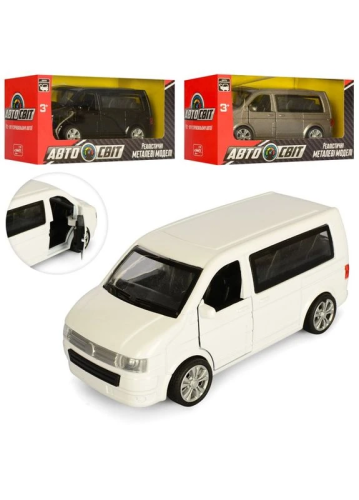Машинка Автосвіт Volkswagen Transporter T5 Белый 12см  AS-1869