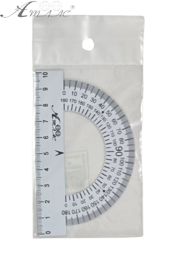 Транспортир металевий БІЛИЙ 0,4мм твердий 10 см AS-0673 фото 3 Транспортир металевий БІЛИЙ 0,4мм твердий 10 см AS-0673 фото 3