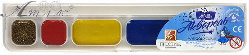 Акварель набор Луч "Престиж" зол.+ серебро   6цветов