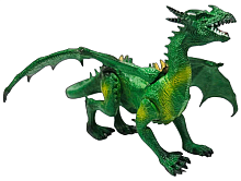 Игрушка Дракон фигурка Зеленый с рыльями 16см резина  10717