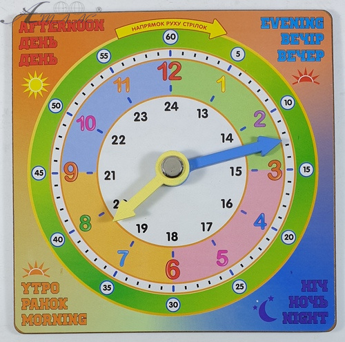 Часы учебные 14 х 14 см AS-7142 Часы учебные 14 х 14 см AS-7142