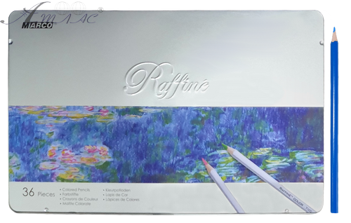 Олівці кольорові Marco Raffine 36 кольорів шестигранні в металевому пеналі 7100-36TN