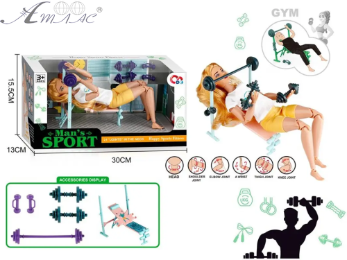 Кукла Фитнес Fitness Sport девочка очень гибкая  JJ8715