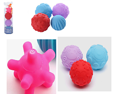 Игрушка Набор тактильных мячиков 4 шт. в тубе ХС2045-3