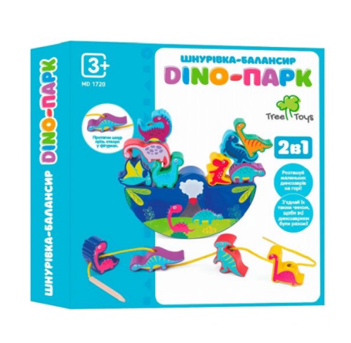 Игрушка Шнуровка Балансир деревянная Dino-парк MD1720 фото 2 Игрушка Шнуровка Балансир деревянная Dino-парк MD1720 фото 2