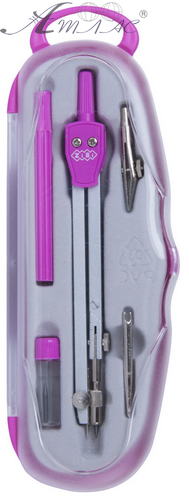 Готовальня 5 предметів Zibi рожева, блакитна ZB.5312CL-10, ZB.5312CL-14