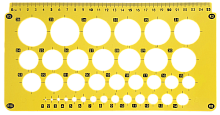 Линейка Трафарет Окружности от 1 до 30 мм, 25 см AS-0246, К-9060м