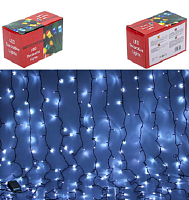 Гирлянда Электрическая Дождь 240 лампочек холодный белый черный провод LED 9280-6