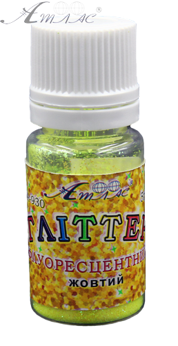 Блискітки (Гліттер) Флуоресцетний Атлас 5 гр - Жовтий AS-2030, А-930 фото 2 Блискітки (Гліттер) Флуоресцетний Атлас 5 гр - Жовтий AS-2030, А-930 фото 2