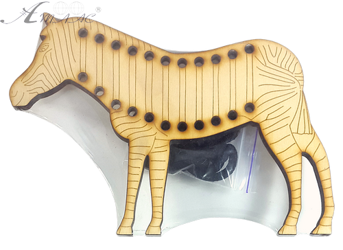 Игрушка развивающая Шнуровка Зебра 19 х 13,5 см, с цветным шнурком 1,2 м AS-7133 фото 4