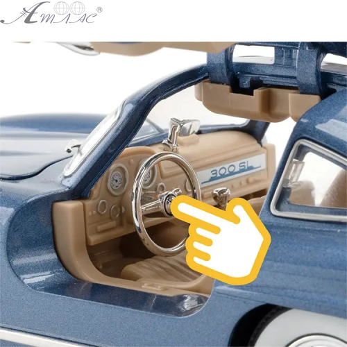 Машинка Автоексперт Mersedes-Benz 300SL 1954 блакитна 21см двері світло звук  1728-18 фото 3