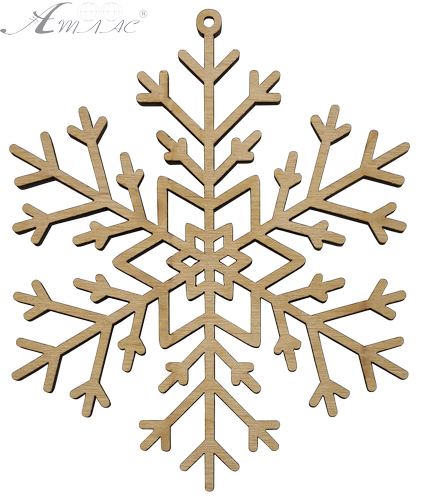 Фігурка фанерна - Сніжинка тонка, велика 10 см AS-4749, В-0249 фото 2 Фігурка фанерна - Сніжинка тонка, велика 10 см AS-4749, В-0249 фото 2