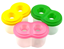 Стакан-непроливайка двойной 12,8 х 7,6 х 7,6 см пластиковый AS-0024, К-3024