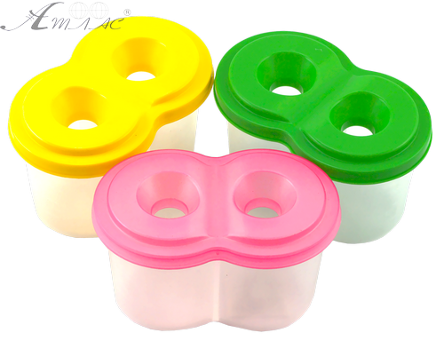 Стакан-непроливайка двойной 12,8 х 7,6 х 7,6 см пластиковый AS-0024, К-3024 Стакан-непроливайка двойной 12,8 х 7,6 х 7,6 см пластиковый AS-0024, К-3024