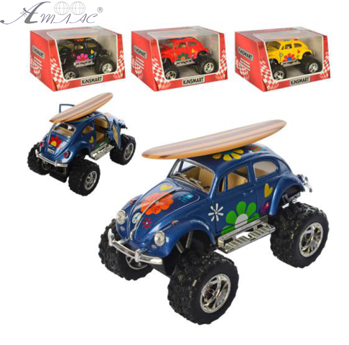 Машинка Kinsmart WV Beetle монстр-трак разрисованный с доской для серфа KT5057WFBS1 Машинка Kinsmart WV Beetle монстр-трак разрисованный с доской для серфа KT5057WFBS1