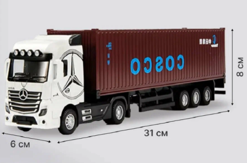 Машинка Автопром Mercedes Actros фура белая металл инерционная 31см 7540 Машинка Автопром Mercedes Actros фура белая металл инерционная 31см 7540