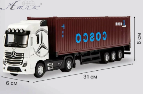 Машинка Автопром Mercedes Actros фура біла інерційна метал 31 см 7540 Машинка Автопром Mercedes Actros фура біла інерційна метал 31 см 7540