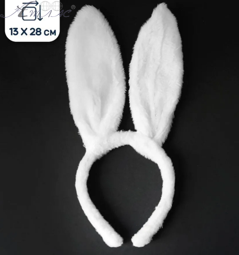 Іграшки Обруч Вушки Зайчики хутряні 28см білі  06762