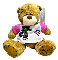 Іграшка М'яка Ведмедик коричневий у футболці 20 см М12599