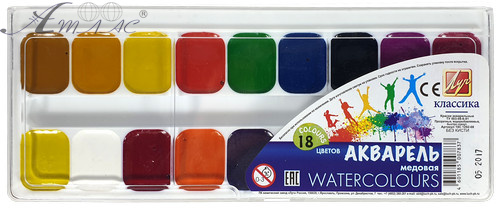Акварель набір Промінь "Класика" 18 кольорів  19С1292-08