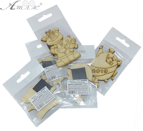 Фигурка фанерная - Свинка № 16 в шапке с цветами 55 х 65 мм с магнитом AS-4817, В-0366 фото 2 Фигурка фанерная - Свинка № 16 в шапке с цветами 55 х 65 мм с магнитом AS-4817, В-0366 фото 2