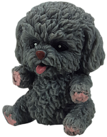 Игрушка силиконовая антистресс сидящая собачка большая серая 7 см  04364