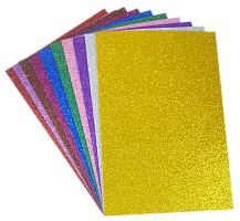 Фоамиран самоклеящийся с блестками Набор А4 10 цветов 1,5 мм  02183
