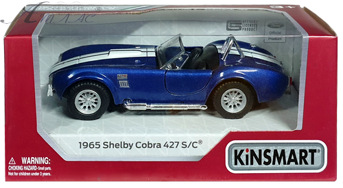 Машинка Kinsmart Shelby Cobra 427, 1965 рік кабріолет KT5322W Машинка Kinsmart Shelby Cobra 427, 1965 рік кабріолет KT5322W